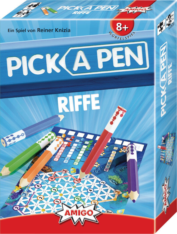 Pick a Pen Riffe Würfelspiel Verpackung Vorderseite Amigo Spielgetuschel