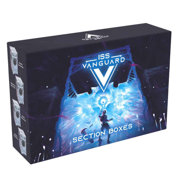 ISS Vanguard Brettspiel Section Boxes Zubehör Erweiterung Verpackung Vorderseite Pegasus Spielgetuschel