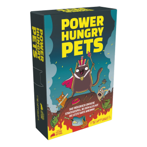 Power Hungry Pets Partyspiel Verpackung Vorderseite Asmodee Spielgetuschel