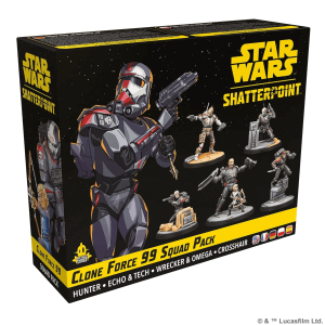 Star Wars Shatterpoint Tabletop Clone Force 99 Squad Pack (Squad-Pack “Kloneinheit 99”) Erweiterung Verpackung Vorderseite Asmodee Spielgetuschel