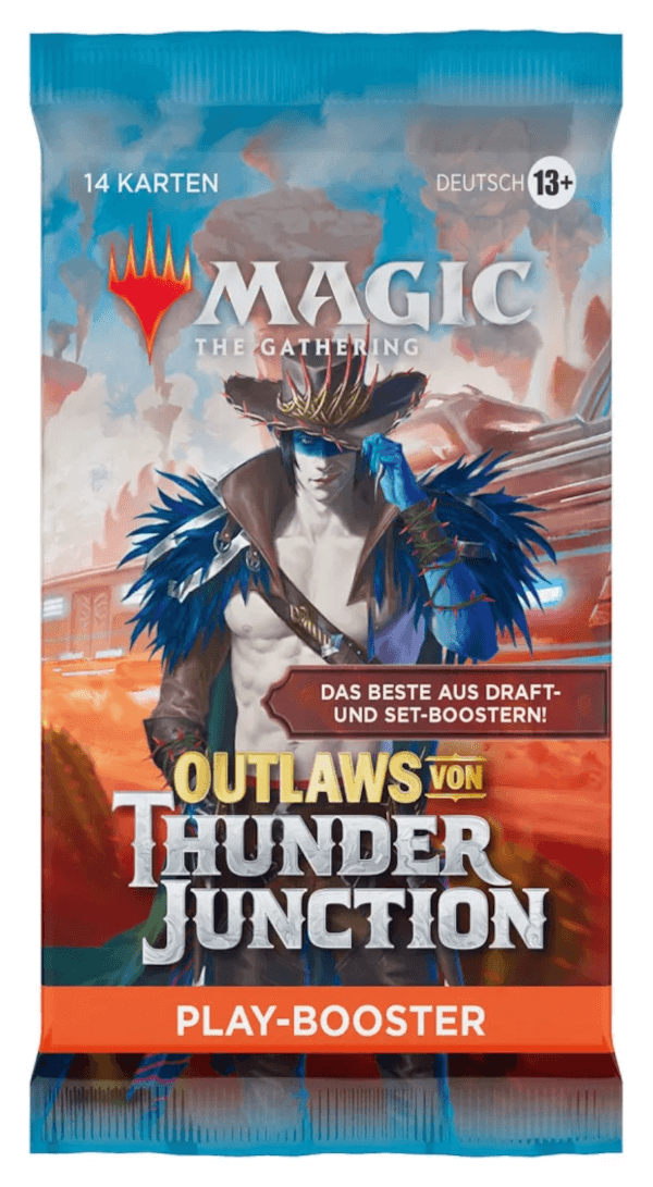 Magic the Gathering TCG Outlaws von Thunder Junction Play Booster Verpackung Wizards of the Coast Spielgetuschel