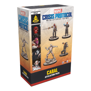 Marvel Crisis Protocol Cabal Affiliation Pack Tabletop Verpackung Vorderseite Asmodee Spielgetuschel