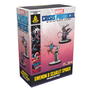 Marvel Crisis Protocol Tabletop Gwenom & Scarlet Spider Verpackung Vorderseite Asmodee Spielgetuschel