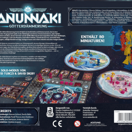 Anunnaki Gotterdammerung Brettspiel Verpackung Ruckseite Asmodee Spielgetuschel Anunnaki Götterdämmerung Brettspiel Verpackung Rückseite Asmodee Spielgetuschel