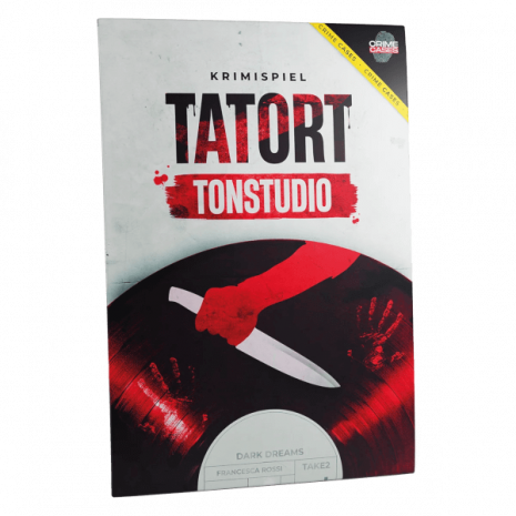 CRIMECASES Tatort Tonstudio Detektivspiel Verpackung Vorderseite Asmodee Spielgetuschel