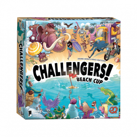 Challengers! Beach Cup Kartenspiel Verpackung Vorderseite Asmodee Spielgetuschel