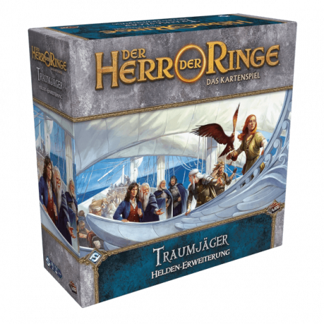 Der Herr der Ringe Das Kartenspiel Traumjäger Helden Erweiterung Verpackung Vorderseite Asmodee Spielgetuschel
