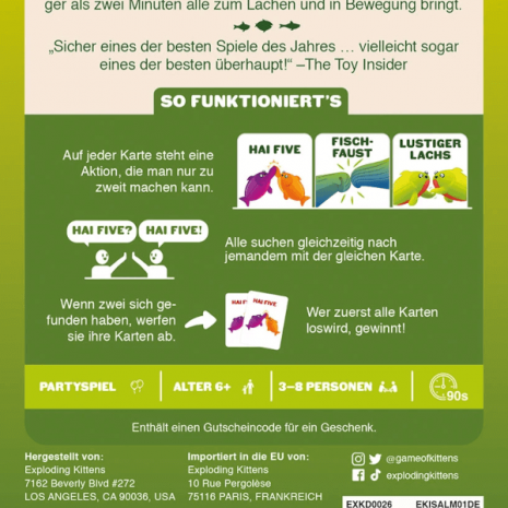 Happy Salmon Partyspiel Verpackung Ruckseite Asmodee Spielgetuschel Happy Salmon Partyspiel Verpackung Rückseite Asmodee Spielgetuschel