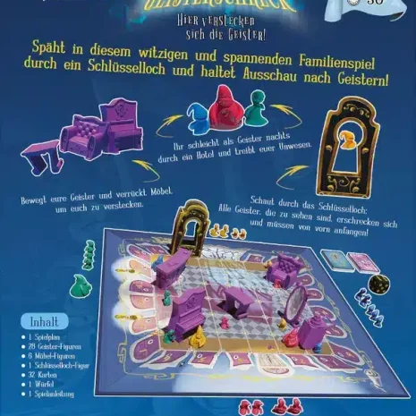 Hotel Geisterschreck Brettspiel Verpackung Ruckseite Asmodee Spielgetuschel Hotel Geisterschreck Brettspiel Verpackung Rückseite Asmodee Spielgetuschel