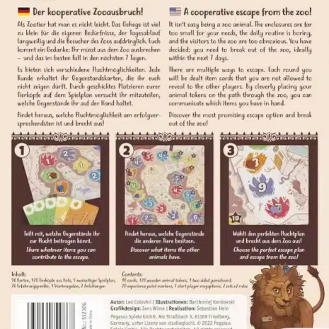 KuZOOkA Brettspiel Verpackung Ruckseite Pegasus Spielgetuschel KuZOOkA Brettspiel Verpackung Rückseite Pegasus Spielgetuschel