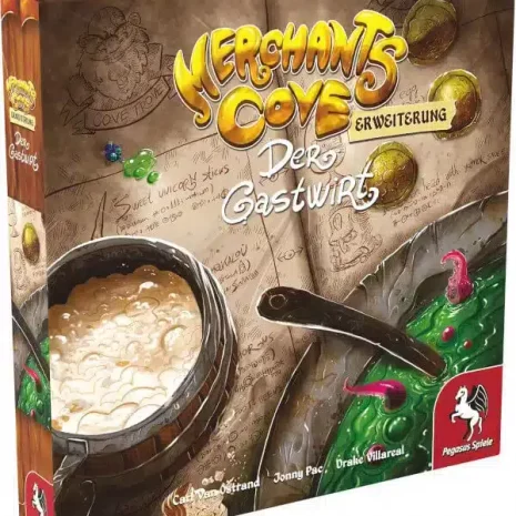 Merchants Cove Brettspiel Der Gastwirt Erweiterung Verpackung Vorderseite Pegasus Spielgetuschel