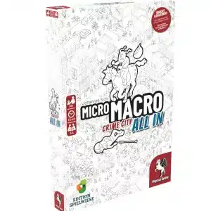 MicroMacro Detektivspiel Crime City 3 All In Verpackung Vorderseite Pegasus Spielgetuschel