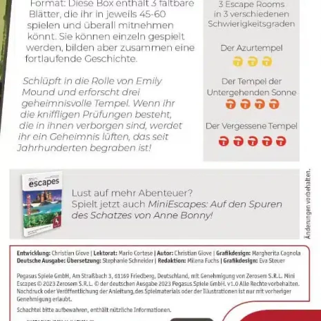 MiniEscapes Das Mysterium des Verlorenen Kultes Escape Room Spiel Verpackung Ruckseite Pegasus Spielgetuschel MiniEscapes Das Mysterium des Verlorenen Kultes Escape Room Spiel Verpackung Rückseite Pegasus Spielgetuschel