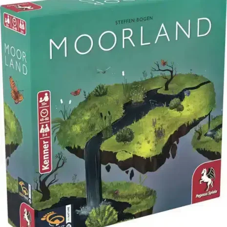 Moorland Brettspiel Verpackung Vorderseite Pegasus Spielgetuschel