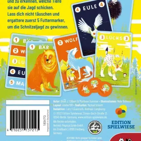 Schnitzeljagd Kartenspiel Verpackung Ruckseite Pegasus Spielgetuschel Schnitzeljagd Kartenspiel Verpackung Rückseite Pegasus Spielgetuschel