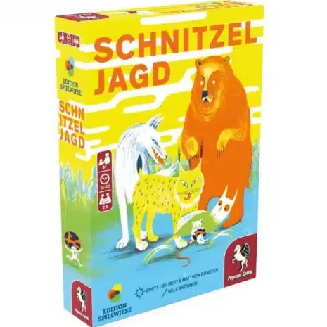 Schnitzeljagd Kartenspiel Verpackung Vorderseite Pegasus Spielgetuschel