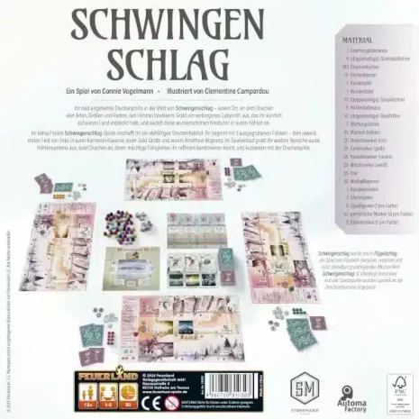 Schwingenschlag Brettspiel Verpackung Ruckseite Feuerland Spielgetuschel Schwingenschlag Brettspiel Verpackung Rückseite Feuerland Spielgetuschel