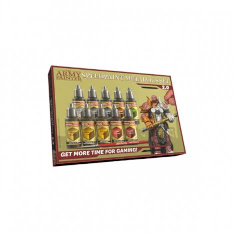 Speedpaint Metallic Set 2.0 Farben Verpackung Vorderseite The Army Painter Spielgetuschel