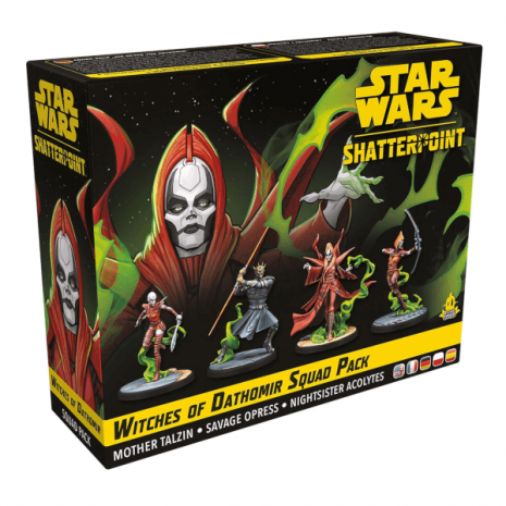 Star Wars Shatterpoint Tabletop Witches of Dathomir Squad Pack („Die Hexen von Dathomir“) Erweiterung Verpackung Vorderseite Asmodee Spielgetuschel