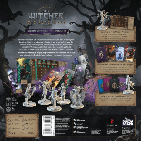 The Witcher Die Alte Welt Bretspiel Zauberinnen und Magier Erweiterung Verpackung Ruckseite Asmodee Spielgetuschel The Witcher Die Alte Welt Bretspiel Zauberinnen und Magier Erweiterung Verpackung Rückseite Asmodee Spielgetuschel