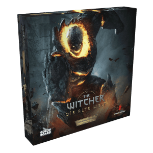 The Witcher Die Alte Welt Brettspiel Legendäre Monster Erweiterung Verpackung Vorderseite Asmodee Spielgetuschel
