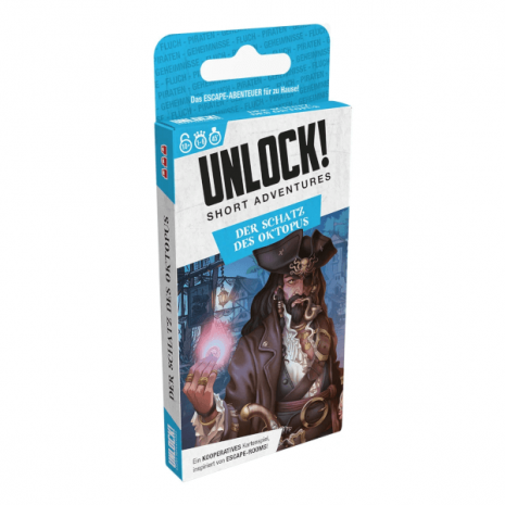 Unlock! Short Adventures Der Schatz des Oktopus Verpackung Vorderseite Asmodee Spielgetuschel