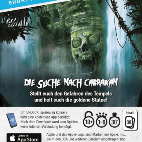Unlock- Short Adventures Die Suche nach Cabrakan Verpackung Ruckseite Asmodee Spielgetuschel Unlock! Short Adventures Die Suche nach Cabrakan Verpackung Rückseite Asmodee Spielgetuschel