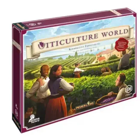 Viticulture World Brettspiel Erweiterung Verpackung Vorderseite Feuerland Spielgetuschel