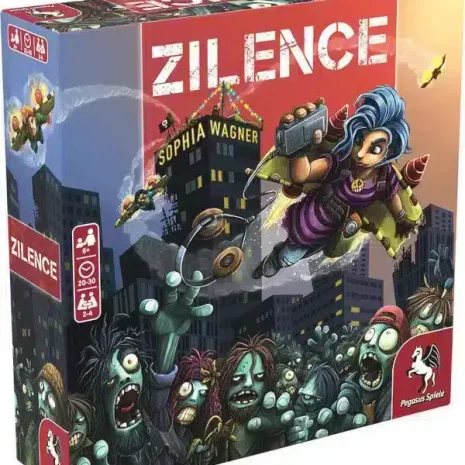 Zilence Brettspiel Verpackung Vorderseite Pegasus Spielgetuschel