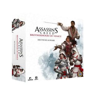 Assassins Creed Brotherhood of Venice Brettspiel Verpackung Vorderseite Heidelbär Spielgetuschel
