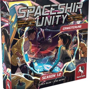 Spaceship Unity Brettspiel Season 1.2 Erweiterung Verpackung Vorderseite Pegasus Spielgetuschel