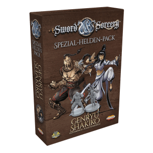 Sword & Sorcery Brettspiel Die Alten Chroniken Genryu Shakiko Spezial-Helden-Pack Erweiterung Verpackung Vorderseite Asmodee Spielgetuschel