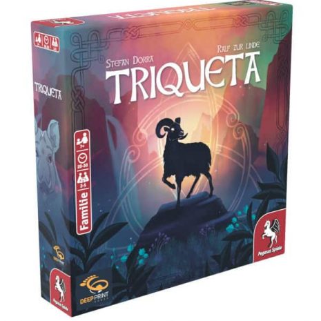 Triqueta Brettspiel Verpackung Vorderseite Pegasus Spielgetuschel