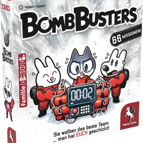 Bomb Busters Brettspiel Verpackung Vorderseite Pegasus Spielgetuschel.webp