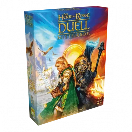 Der Herr der Ringe Brettspiel Duell um Mittelerde Verpackung Vorderseite Asmodee Spielgetuschel.webp