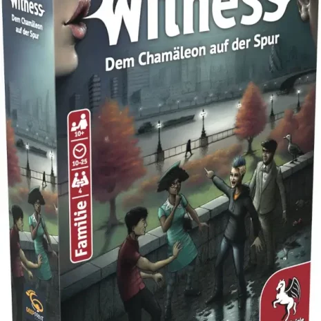 Witness Dem Chamäleon auf der Spur Detektivspiel Verpackung Vorderseite Pegasus Spielgetuschel.webp