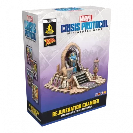 Marvel Crisis Protocol Tabletop Rejuvenation Chamber Ultimate Encounter Erweiterung Verpackung Vorderseite Asmodee Spielgetuschel.webp