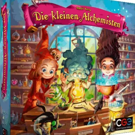 Die kleinen Alchemisten Brettspiel Verpackung Vorderseite Heidelbär Spielgetuschel.webp