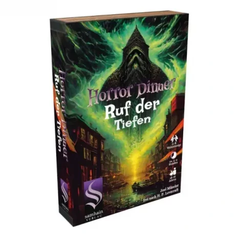 Horror Dinner Krimidinner Ruf der Tiefen Verpackung Vorderseite Joeka Spielgetuschel.webp