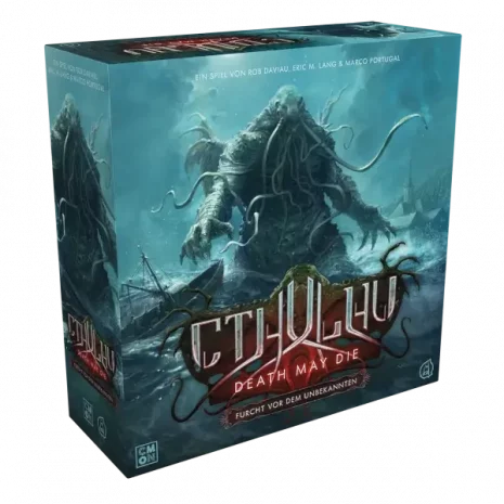 Cthulhu Death May Die Brerttspiel Furcht vor dem Unbekannten Verpackung Vorderseite Asmodee Spielgetuschel.webp