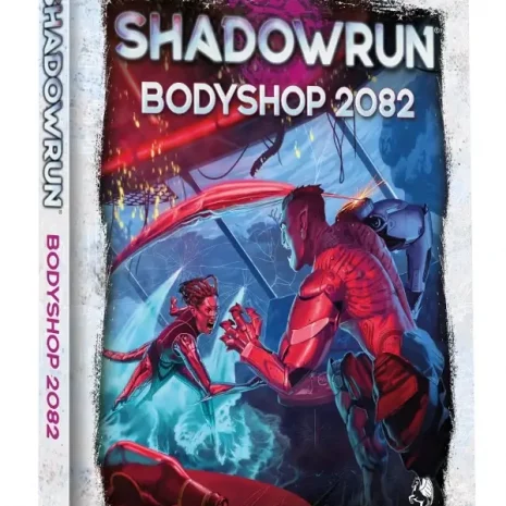 Shadowrun Rollenspiel Bodyshop 2082 (Hardcover) Vorderseite Pegasus Spielgetuschel.webp
