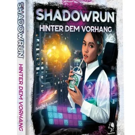 Shadowrun Rollenspiel Hinter dem Vorhang (Hardcover) Vorderseite Pegasus Spielgetuschel.webp