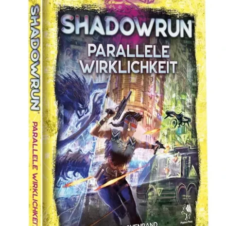 Shadowrun Rollenspiel Parallele Wirklichkeit (Hardcover) Vorderseite Pegasus Spielgetuschel.webp