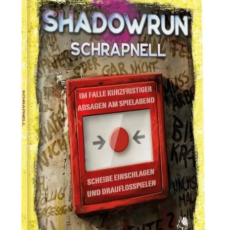 Shadowrun Rollenspiel Schrapnell (Softcover) Vorderseite Pegasus Spielgetuschel.webp