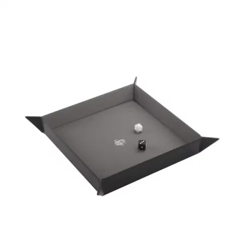 Magnetic Dice Tray Square Black&Gray Asmodee Spielgetuschel.webp