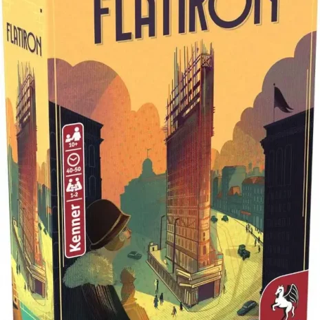 Flatiron Duellspiel Verpackung Vorderseite Pegasus Spielgetuschel.webp