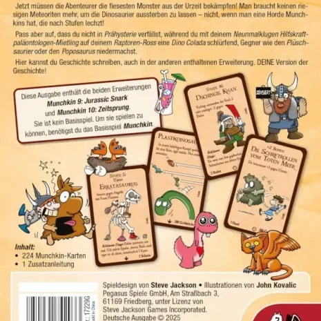 Munchkin 9-10 - Ruckseite der Verpackung mit Spielinhalten und Komponenten-webp Munchkin 9+10 – Rückseite der Verpackung mit Spielinhalten und Komponenten