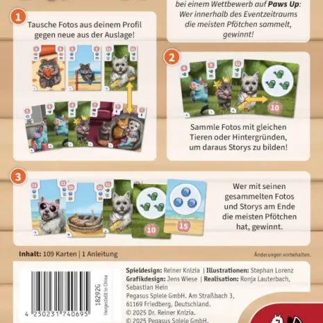 paws-up-rueckseite-webp Paws Up – Spielmaterial mit Tierkarten, Selfie-Motiven und Schachtelinhalt