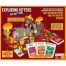 Exploding Kittens – Rückseite mit Spielinhalten und 3D‑Brettübersicht