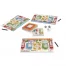Inhalt des 7 Wonders Dice Würfelspiels mit Würfeln und Tableaus (deutsch)